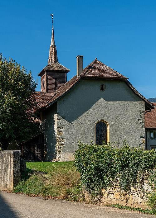 Le temple de Saint-Maurice, hameau de Champagne