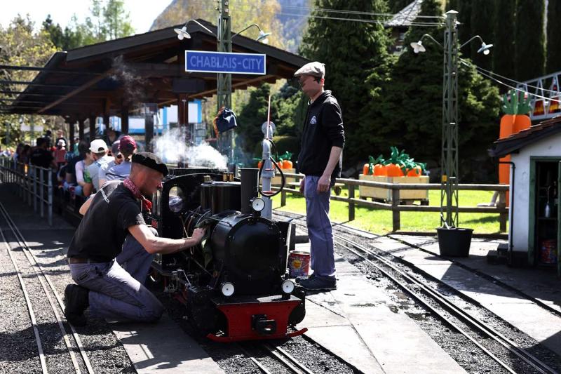 Vue de la gare de Chablais-City au Swiss Vapeur Parc